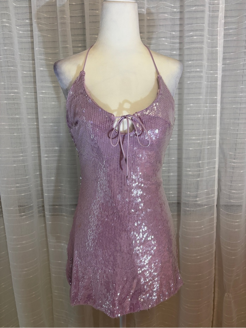 Princess Polly Dusty Rose Sequin Halter Chemise